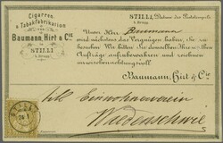 1874: 2 Rp. oliv, farbfr. und fehlerfrei gez., klar und übergehend ...