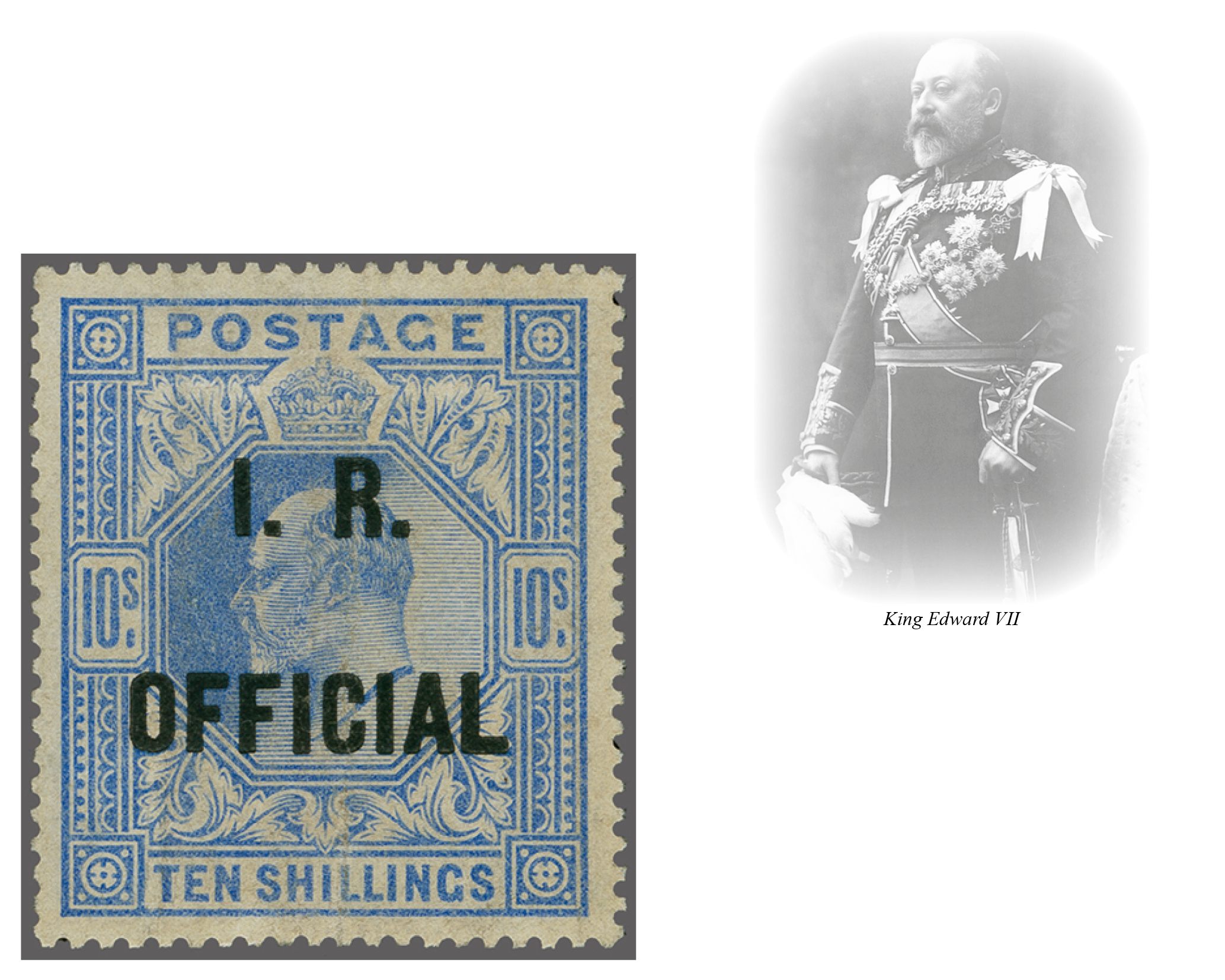 I.R. Official 1902 (April 29): 10 s. ultramarine, wmk. Anchor, perf. ...