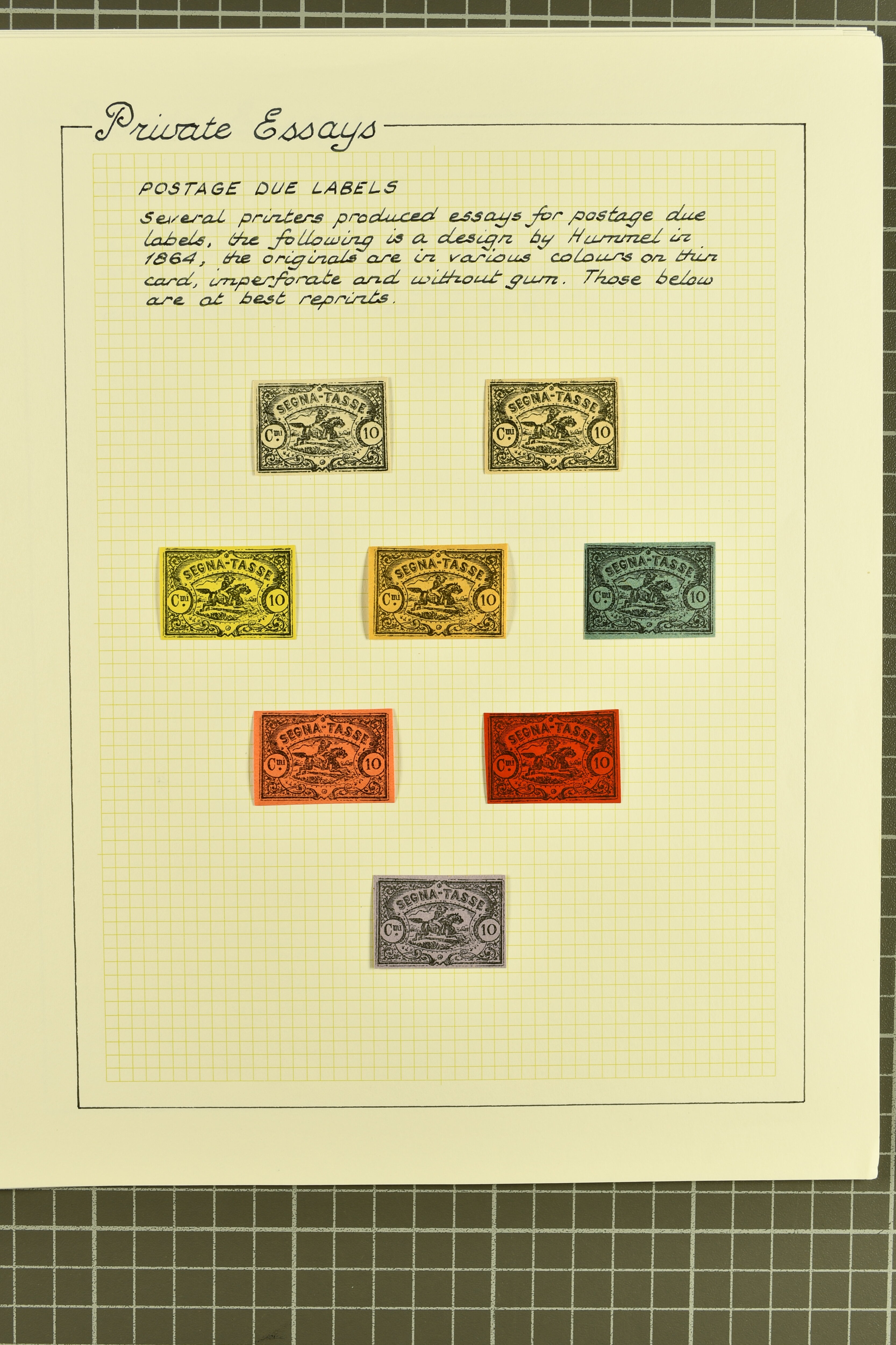 1862/64c.: Selection of private Essays (67) on leaves incl. a few ...