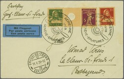 1921: Tellbrustbild 10 Rp. grün und Tellknabe 5 Rp. rotlila im ...