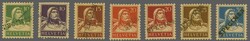 1921/30: Tellbrustbild 10 Rp. grün, 10 Rp. violett, 15 Rp. braunrot, ...