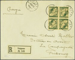 1915: Pro Juventute Appenzeller Knabe, zwei Paar im Kehrdruck als ...