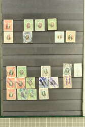 1902/1907: Collection in green stockbook with 1902 School overprints ...