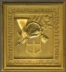 WIPA 1933: Goldene Plakette, rücks. graviert "J. B. SEYMOUR / LONDON ...