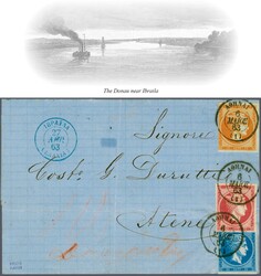 Greek Consular Post Offices, Ibraila; 1863 (April 27): Cover sent ...