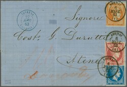 Greek Consular Post Offices, Ibraila; 1863 (April 27): Cover sent ...