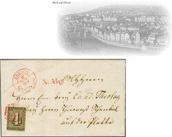 Zürich 4, Type V, farbfrisch und allseits breit- bis überrandig ...