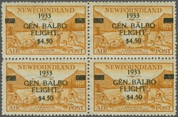 1933 (July 24): Gen. Balbo Flight $ 4.50 c. on 75 c. yellow-brown, an ...