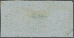1851/60: 3 d. deep blue on blued paper, a used horizontal pair with ...