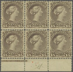 1888/92: Montreal printing, Large Queen 15 c. slate-purple, perf. 12, ...