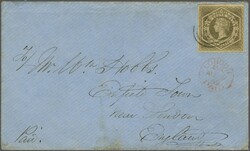 1854/59: Garter 6 d. olive-grey, imperforate, fresh colour, four good ...