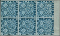 1851/60: 3 d. bright blue, bluish paper, no wmk., imperforate, unused ...