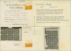 1851/60: 3 d. bright blue, bluish paper, no wmk., imperforate, unused ...