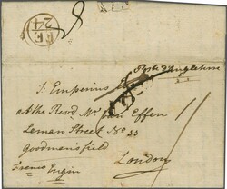 Grossbritannien 1783 (10. Feb.): Teilfrankobrief von Neuchâtel nach ...