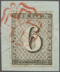 Zürich 6, Type II, die 62. Marke aus dem Hunderterbogen, farbfr. und ...