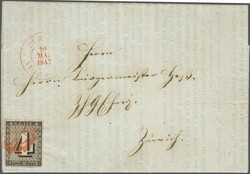 Zürich 4 Type V, ein farbintensives und regelmässig breitrandiges ...