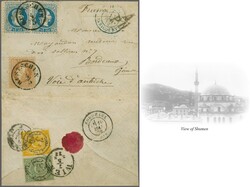 Austrian Post Offices in Bulgaria, Ruschuk, 1872 (April): Combination ...