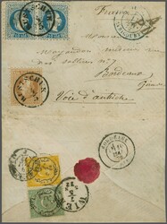 Austrian Post Offices in Bulgaria, Ruschuk, 1872 (April): Combination ...