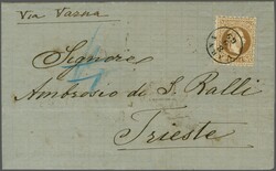 Via the Varna - Ruschuk railway line, 1869 (Sept): Cover from ...