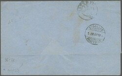 Via the Varna - Ruschuk railway line, 1869 (Sept): Lettersheet from ...