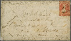 Military Concession rate 1864/71: 1 d. carmine-vermilion, perf. 12, a ...