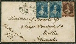 1863-1870 P&amp;O Express Premium Route 1864/71: 2 d. blue, two ...