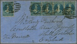 June 1866 - Dec 1868 Primary Mail Route via Panama 1864/71: 2 d. blue ...