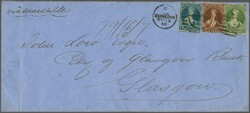 1863-1870 P&amp;O Express Premium Route 1864/71: 2 d. blue, 6 d. ...