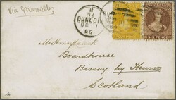 Dec 1868 - March 1870 P&amp;O Route via Suez & Marseille 1864/71: 4 d ...