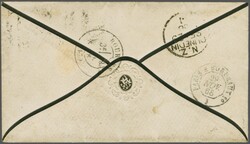 Mails to Europe - France 1864/71: 3 d. deep lilac and 6 d. red-brown, ...