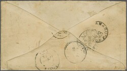 Mails to Europe - France 1864/74: 3 d. lilac and 1871/73 6 d. blue ...