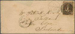 Mails to Europe - Ireland 1864/71: Covers (2) each at single rate to ...