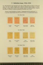 1916/19: Definitive issue of 1909 re-issued in new colours, the ...