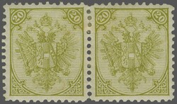 1895/99: Typographed 20 kr. olive, perf. 11½, an unused horizontal ...