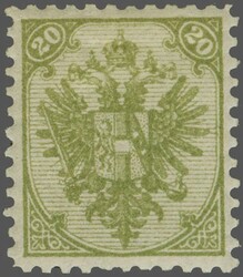 1889/90: Lithographed 20 kr. 'reseda' green, perf. 10½, an unused ...