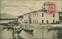 Sandjak Işkodra 1909: Turkey 1 pi. rose used on obverse of 1911 ...