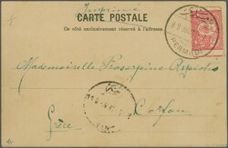 Sandjak Ergiri 1901: Turkey 20 pa. rose used on 1904 postcard from ...