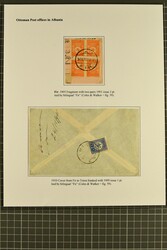 Sandjak Berat 1905/1910: Album page with Turkey 1905 2 pi. orange, ...