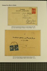 Sandjak Diraç 1901/1908: Album page with Turkey 1901 1 pi. blue, ...