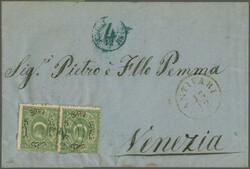 Sandjak Işkodra 1868: Turkey 20 pa. green, perf. 13¼, a horizontal ...