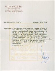 1913: Eagle in black on Turkey 1909 20 pa. rose on oily thin paper, a ...