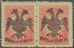 1913: Eagle in black on Turkey 1908 20 pa. rose on wove paper, an ...