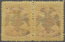 1913: Eagle in black on Turkey 1908 20 pa. rose on wove paper, an ...