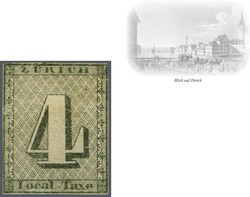 Zürich 4, Type IV, farbfrisch und vollrandig mit gut sichtbaren ...