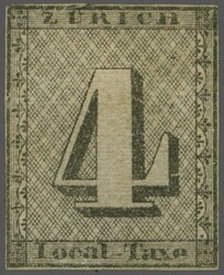 Zürich 4, Type IV, farbfrisch und vollrandig mit gut sichtbaren ...