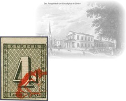 Zürich 4, Type IV, ausgesprochen farbintensives und breit- bis weit ...