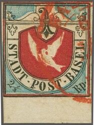 Basler Taube der ersten Auflage in der lebhaftblauen Nuance, ...