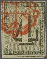 Zürich 4, Type II, farbfr. und breit- bis überrandig ...