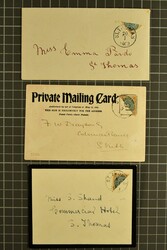1903: Group of covers and cards (5), each with 1896 4 c. brown and ...