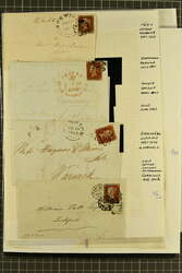 1840/64: Postal History & Postmark Accumulation. Group of twelve ...